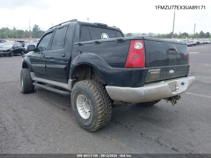 2003 Ford Explorer Sport Trac Xls/Xlt VIN: 1FMZU77EX3UA89171 Lot: 40317159