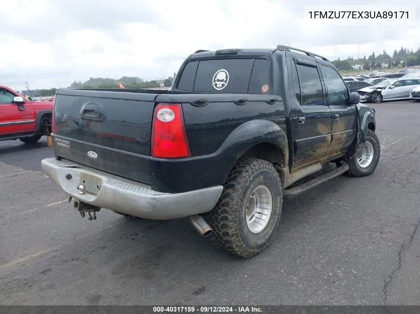 2003 Ford Explorer Sport Trac Xls/Xlt VIN: 1FMZU77EX3UA89171 Lot: 40317159