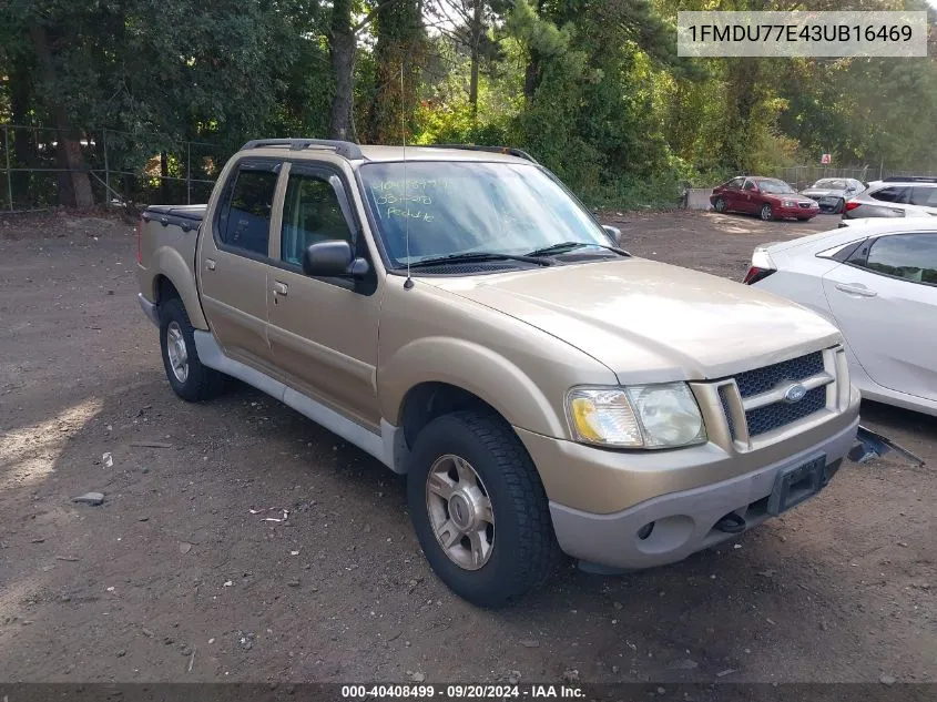 2003 Ford Explorer Sport Trac Xls/Xlt VIN: 1FMDU77E43UB16469 Lot: 40408499