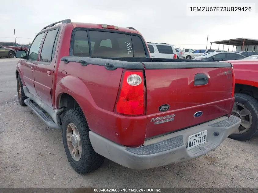 2003 Ford Explorer Sport Trac Xls/Xlt VIN: 1FMZU67E73UB29426 Lot: 40429663