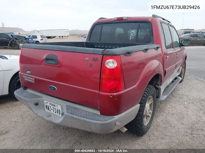 2003 Ford Explorer Sport Trac Xls/Xlt VIN: 1FMZU67E73UB29426 Lot: 40429663