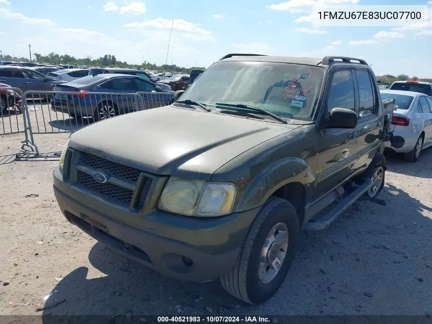 2003 Ford Explorer Sport Trac Xls/Xlt VIN: 1FMZU67E83UC07700 Lot: 40521983