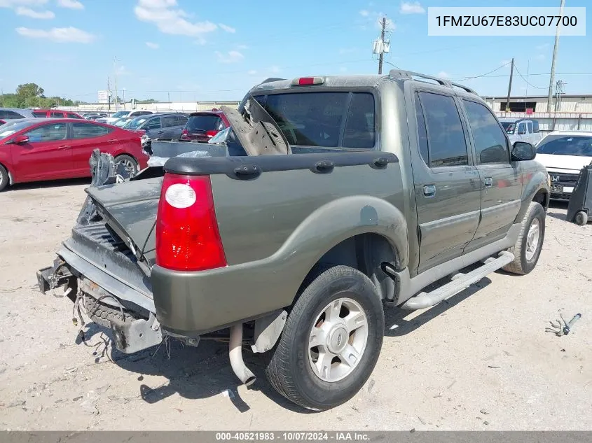 2003 Ford Explorer Sport Trac Xls/Xlt VIN: 1FMZU67E83UC07700 Lot: 40521983