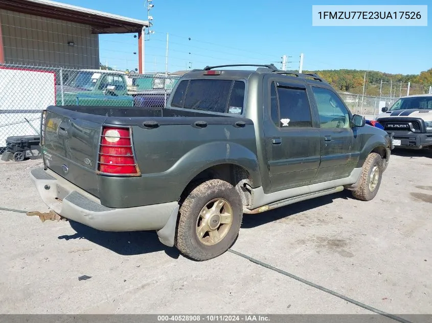 2003 Ford Explorer Sport Trac Xls/Xlt VIN: 1FMZU77E23UA17526 Lot: 40528908