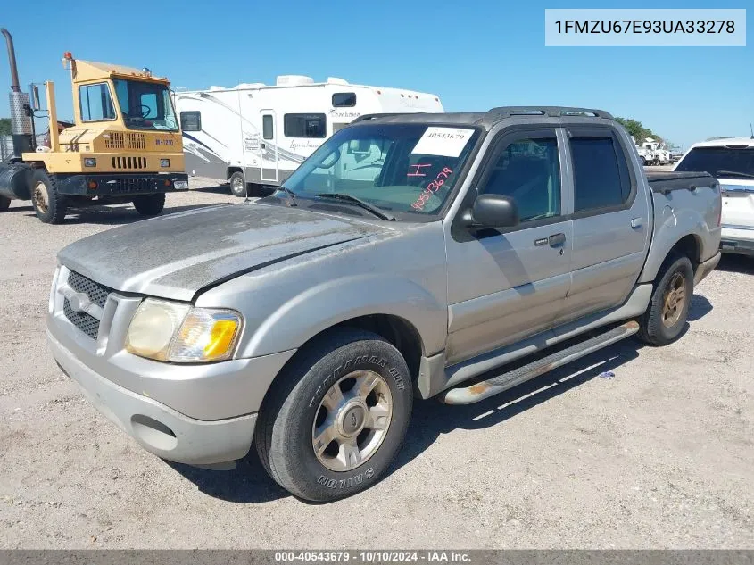 2003 Ford Explorer Sport Trac Xls/Xlt VIN: 1FMZU67E93UA33278 Lot: 40543679