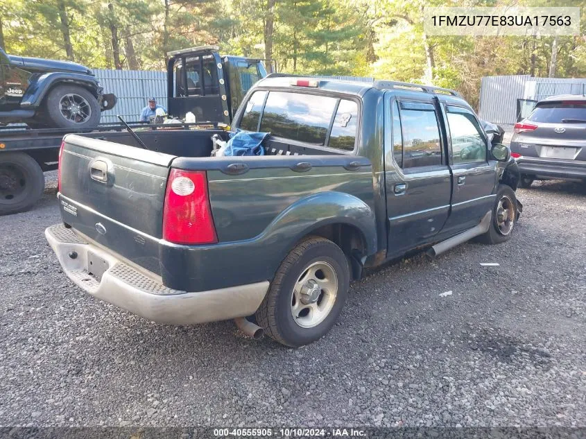 2003 Ford Explorer Sport Trac Xls/Xlt VIN: 1FMZU77E83UA17563 Lot: 40555905