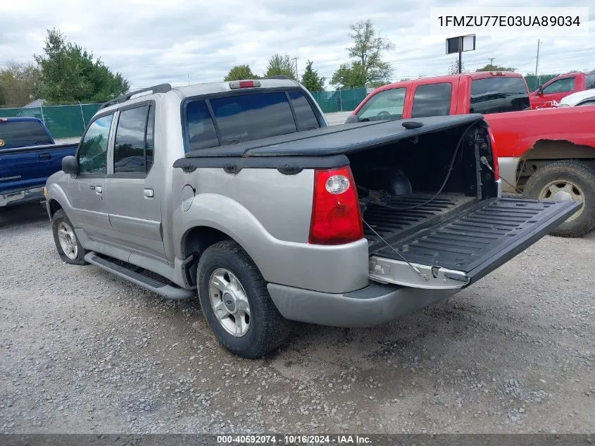 2003 Ford Explorer Sport Trac Xls/Xlt VIN: 1FMZU77E03UA89034 Lot: 40592074