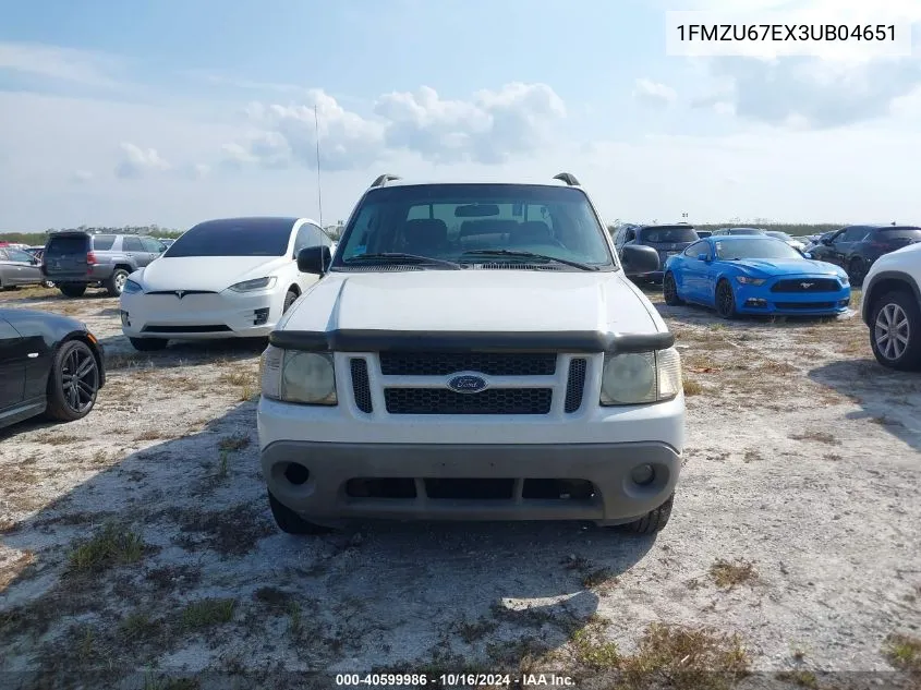 2003 Ford Explorer Sport Trac Xls/Xlt VIN: 1FMZU67EX3UB04651 Lot: 40599986