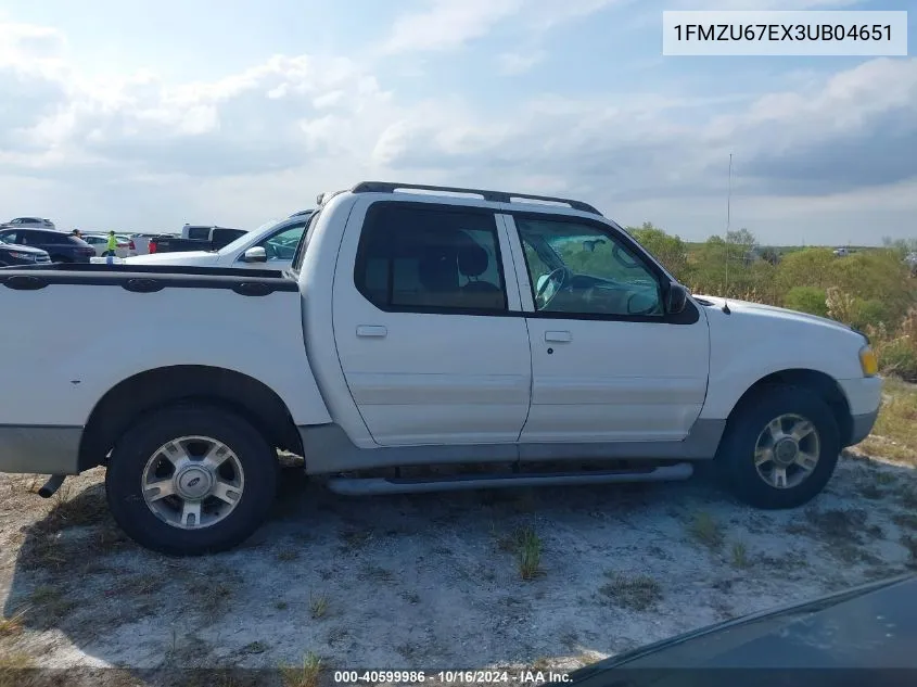 2003 Ford Explorer Sport Trac Xls/Xlt VIN: 1FMZU67EX3UB04651 Lot: 40599986