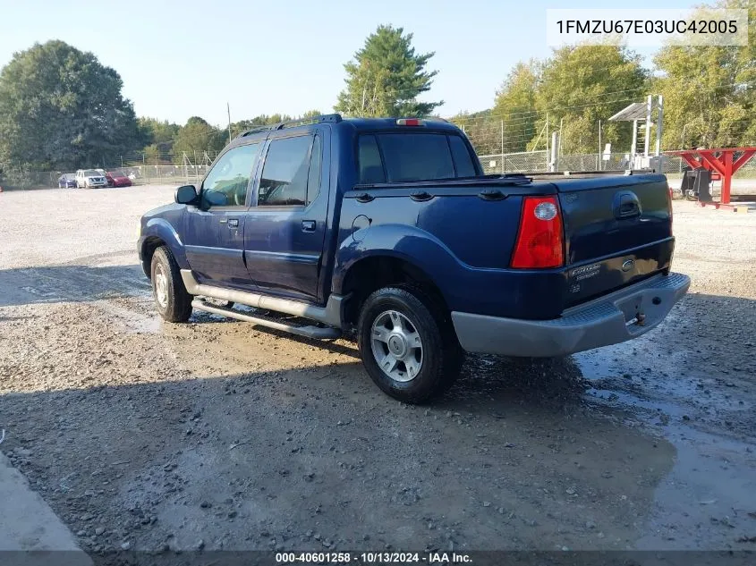 2003 Ford Explorer Sport Trac Xls/Xlt VIN: 1FMZU67E03UC42005 Lot: 40601258