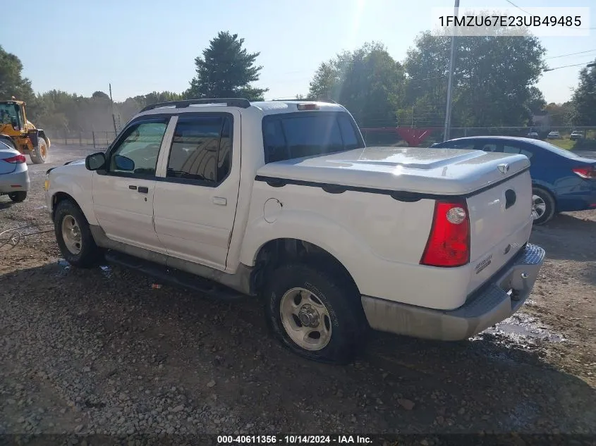 2003 Ford Explorer Sport Trac Xls/Xlt VIN: 1FMZU67E23UB49485 Lot: 40611356