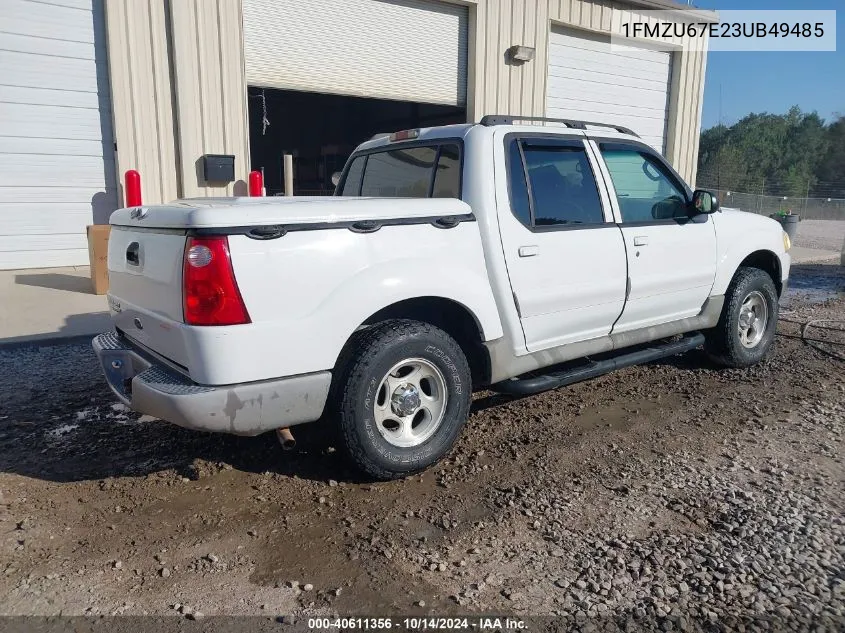 2003 Ford Explorer Sport Trac Xls/Xlt VIN: 1FMZU67E23UB49485 Lot: 40611356