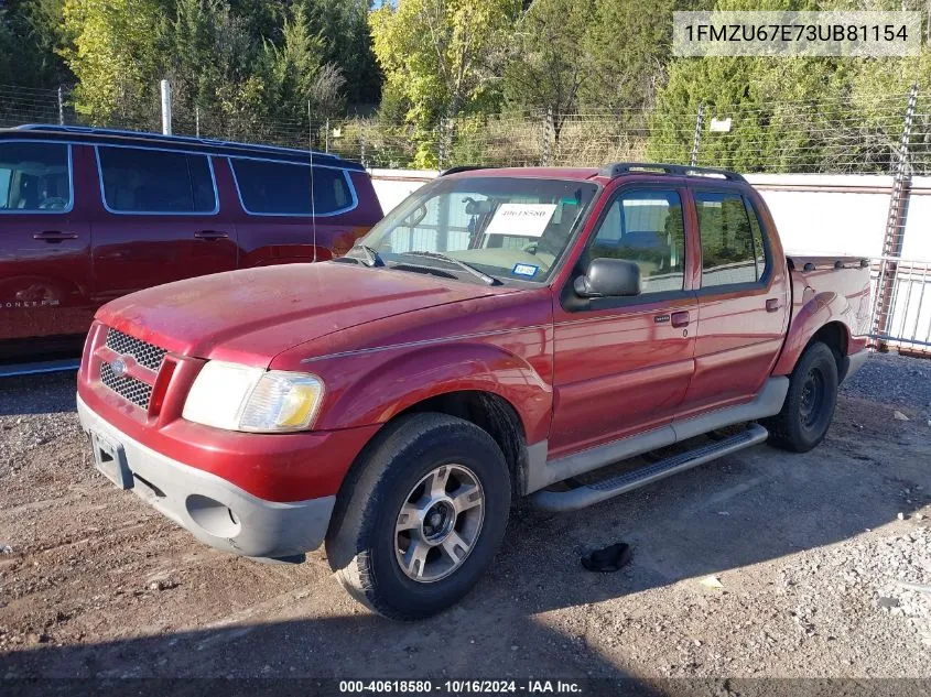 2003 Ford Explorer Sport Trac Xls/Xlt VIN: 1FMZU67E73UB81154 Lot: 40618580