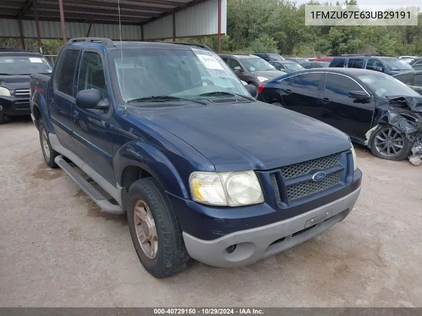 2003 Ford Explorer Sport Trac Xls/Xlt VIN: 1FMZU67E63UB29191 Lot: 40729150