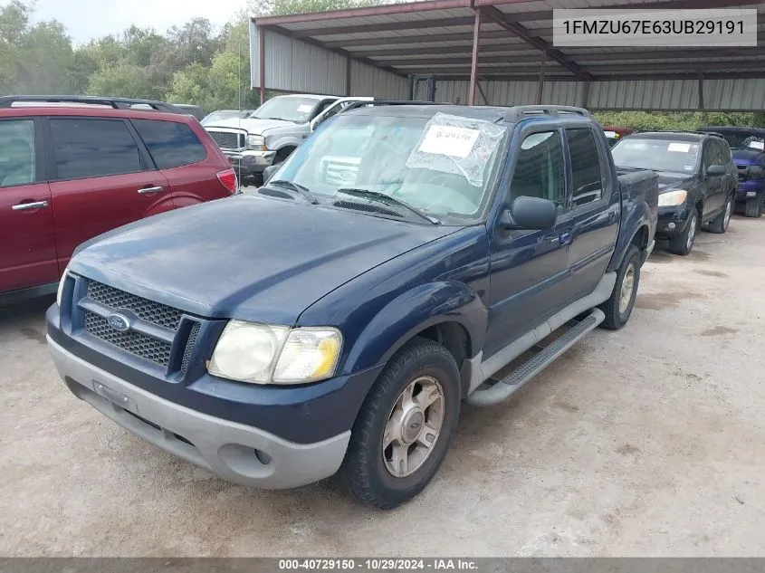 2003 Ford Explorer Sport Trac Xls/Xlt VIN: 1FMZU67E63UB29191 Lot: 40729150