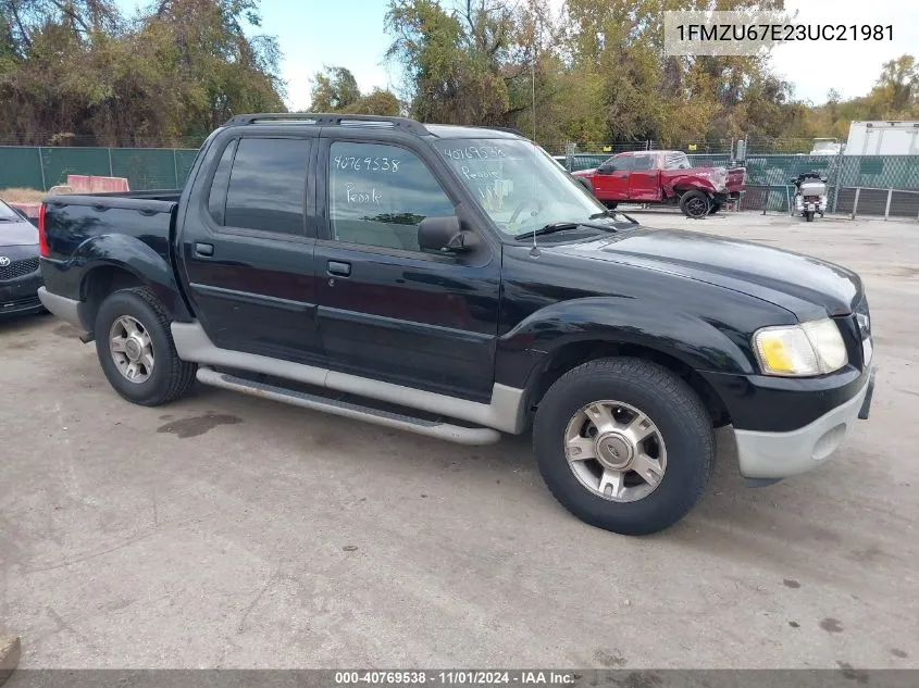 2003 Ford Explorer Sport Trac Xls/Xlt VIN: 1FMZU67E23UC21981 Lot: 40769538