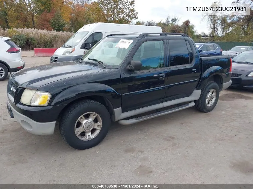 2003 Ford Explorer Sport Trac Xls/Xlt VIN: 1FMZU67E23UC21981 Lot: 40769538