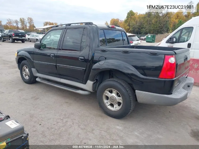 2003 Ford Explorer Sport Trac Xls/Xlt VIN: 1FMZU67E23UC21981 Lot: 40769538