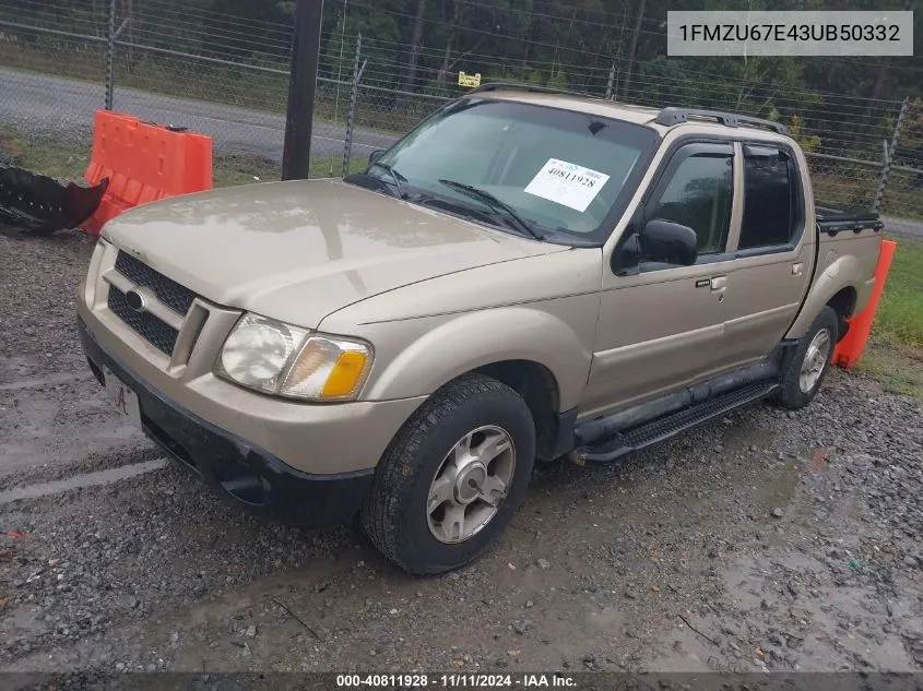 2003 Ford Explorer Sport Trac VIN: 1FMZU67E43UB50332 Lot: 40811928