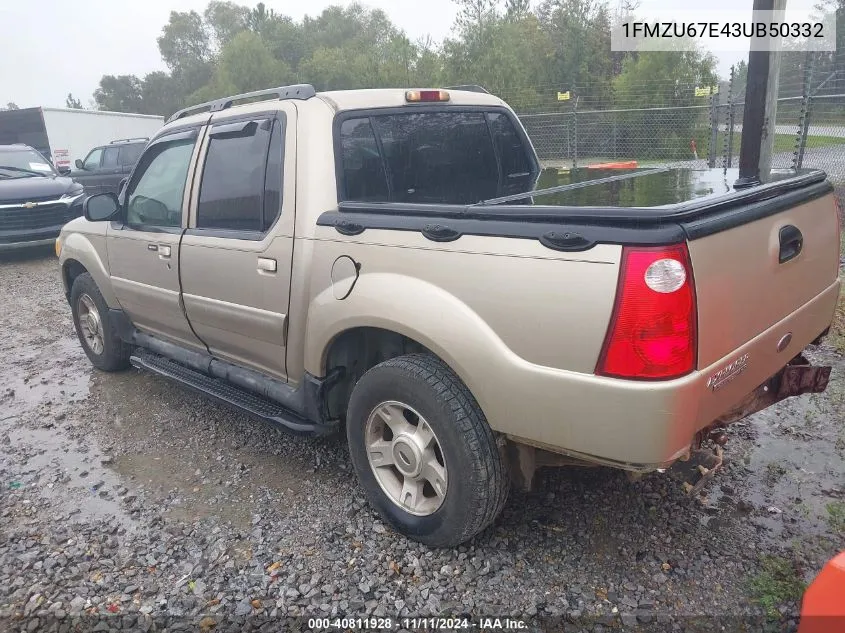 2003 Ford Explorer Sport Trac VIN: 1FMZU67E43UB50332 Lot: 40811928