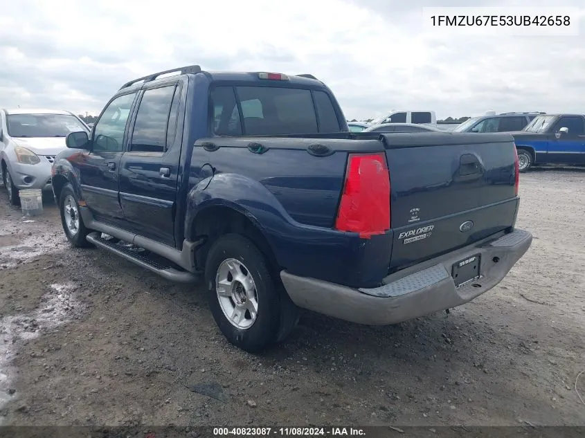 2003 Ford Explorer Sport Trac Xls/Xlt VIN: 1FMZU67E53UB42658 Lot: 40823087