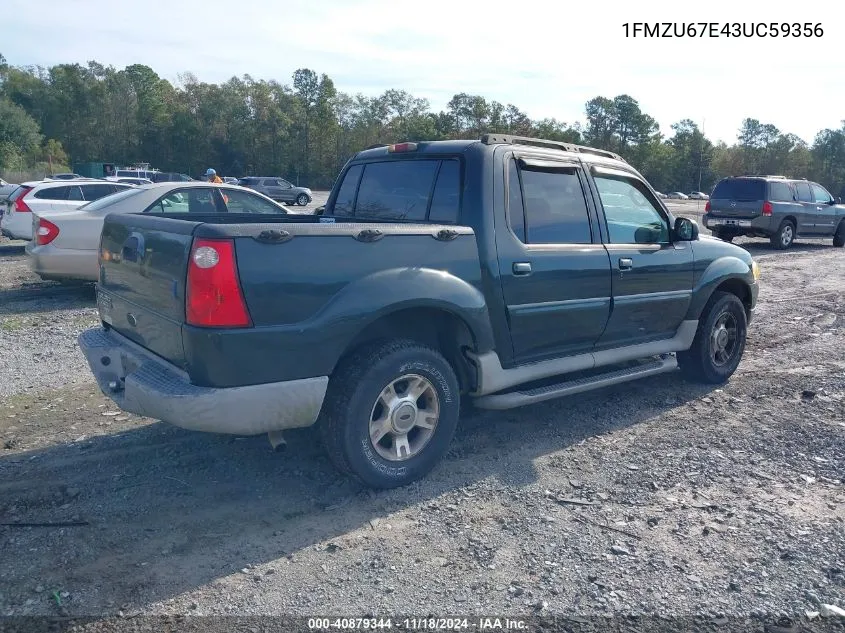 2003 Ford Explorer Sport Trac VIN: 1FMZU67E43UC59356 Lot: 40879344