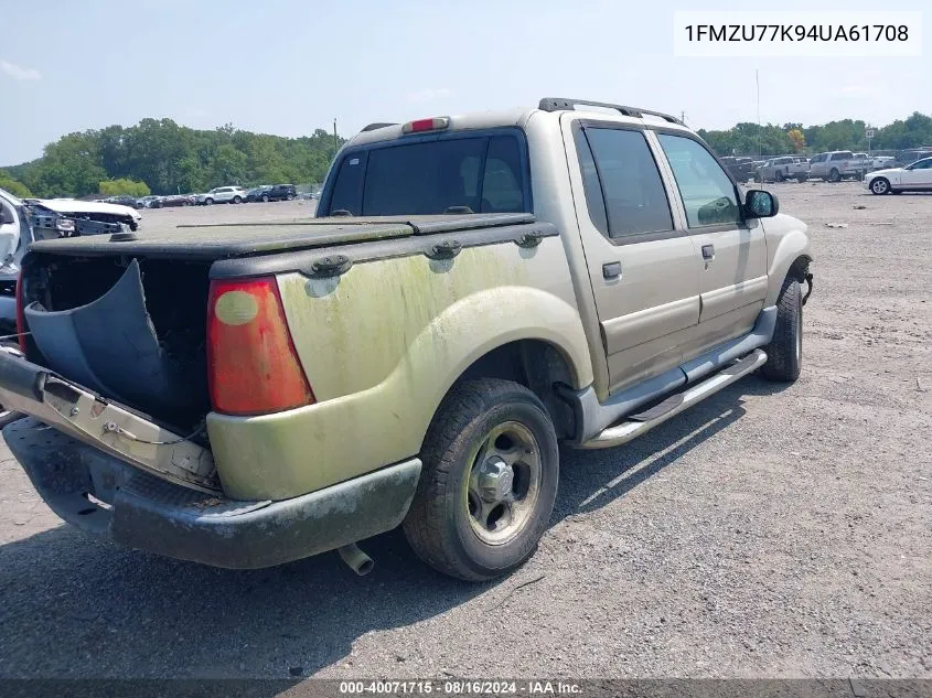 2004 Ford Explorer Sport Trac Adrenalin/Xls/Xlt VIN: 1FMZU77K94UA61708 Lot: 40071715