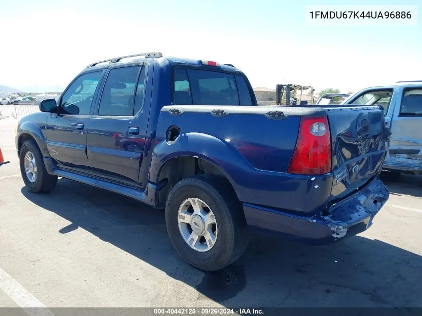 2004 Ford Explorer Sport Trac VIN: 1FMDU67K44UA96886 Lot: 40442125