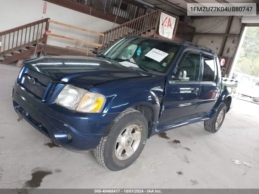 2004 Ford Explorer Sport Trac Adrenalin/Xls/Xlt VIN: 1FMZU77K04UB80747 Lot: 40468417