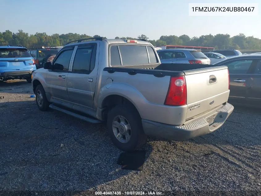 2004 Ford Explorer Sport Trac VIN: 1FMZU67K24UB80467 Lot: 40487438