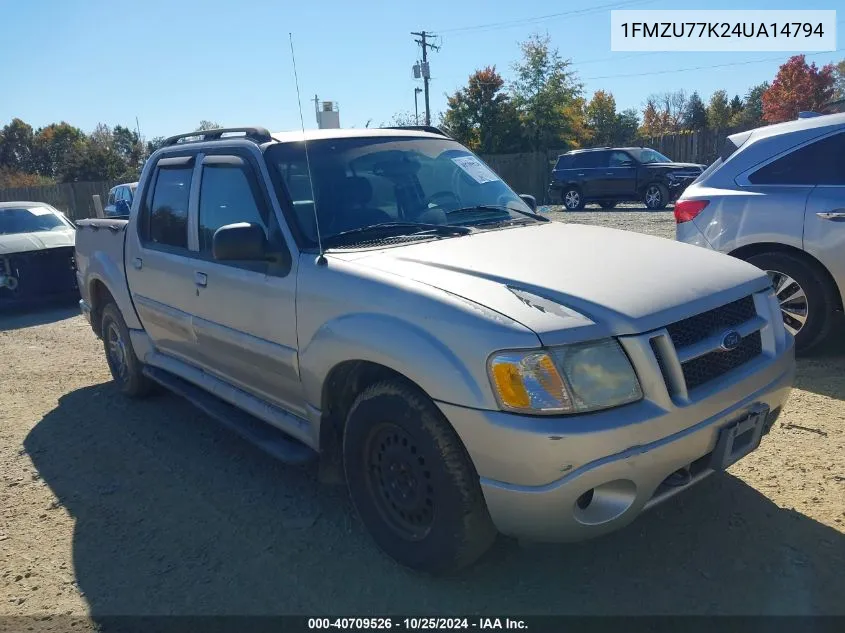 2004 Ford Explorer Sport Trac Adrenalin/Xls/Xlt VIN: 1FMZU77K24UA14794 Lot: 40709526