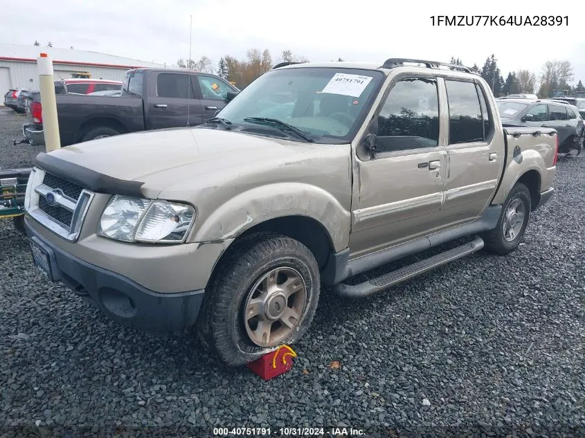 2004 Ford Explorer Sport Trac Adrenalin/Xls/Xlt VIN: 1FMZU77K64UA28391 Lot: 40751791