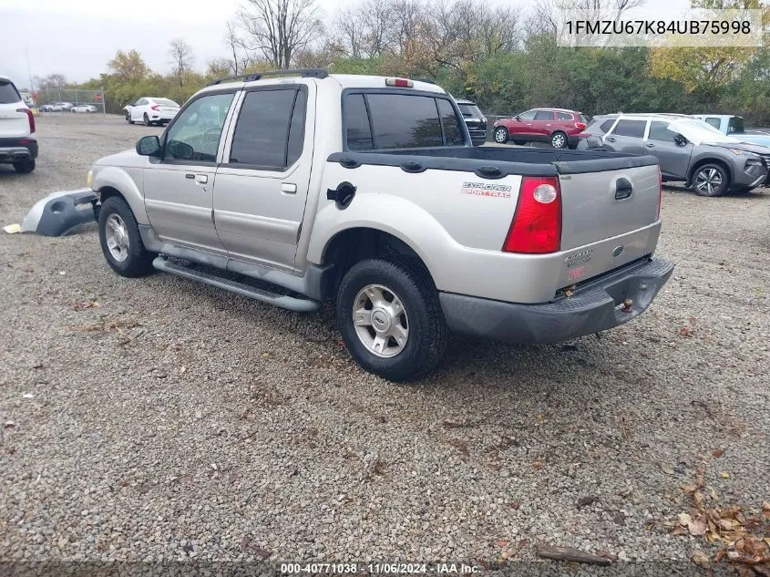 2004 Ford Explorer Sport Trac Adrenalin/Xls/Xlt/Xlt Premium VIN: 1FMZU67K84UB75998 Lot: 40771038