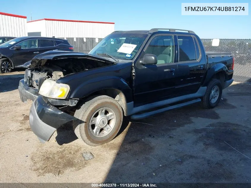 2004 Ford Explorer Sport Trac Adrenalin/Xls/Xlt VIN: 1FMZU67K74UB81274 Lot: 40852378