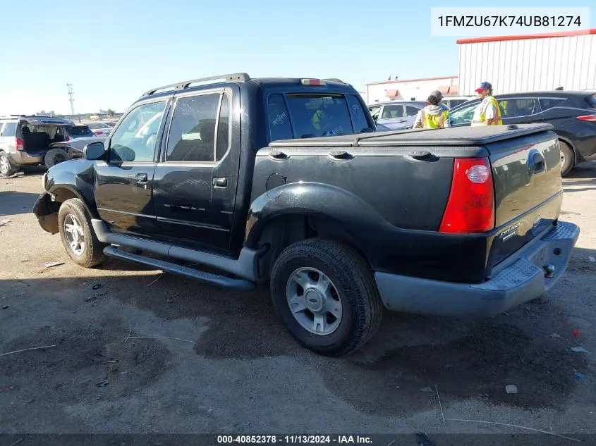 2004 Ford Explorer Sport Trac Adrenalin/Xls/Xlt VIN: 1FMZU67K74UB81274 Lot: 40852378