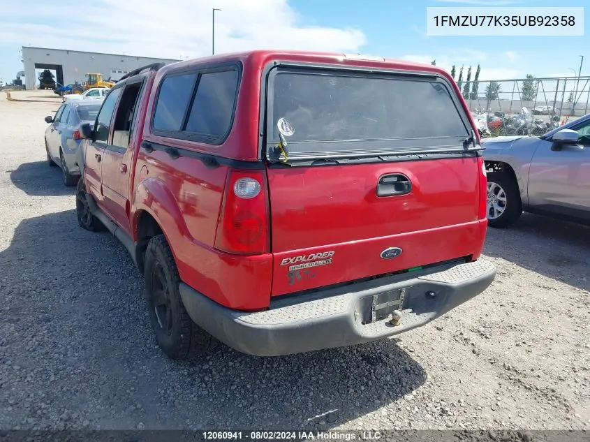 2005 Ford Explorer Sport Trac VIN: 1FMZU77K35UB92358 Lot: 12060941