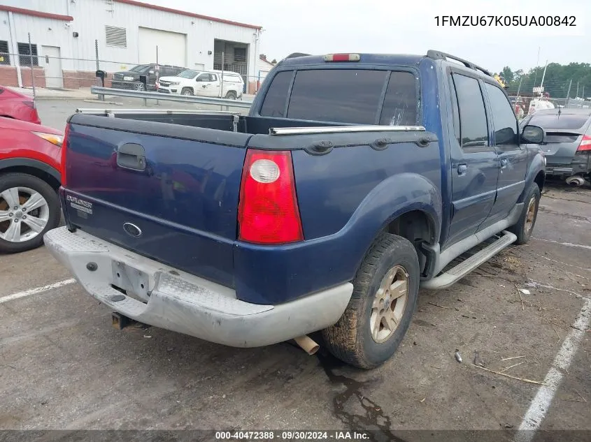 2005 Ford Explorer Sport Trac VIN: 1FMZU67K05UA00842 Lot: 40472388