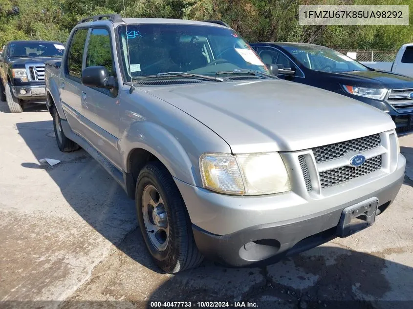 2005 Ford Explorer Sport Trac Adrenalin/Xls/Xlt VIN: 1FMZU67K85UA98292 Lot: 40477733