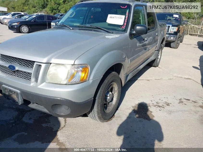 2005 Ford Explorer Sport Trac Adrenalin/Xls/Xlt VIN: 1FMZU67K85UA98292 Lot: 40477733