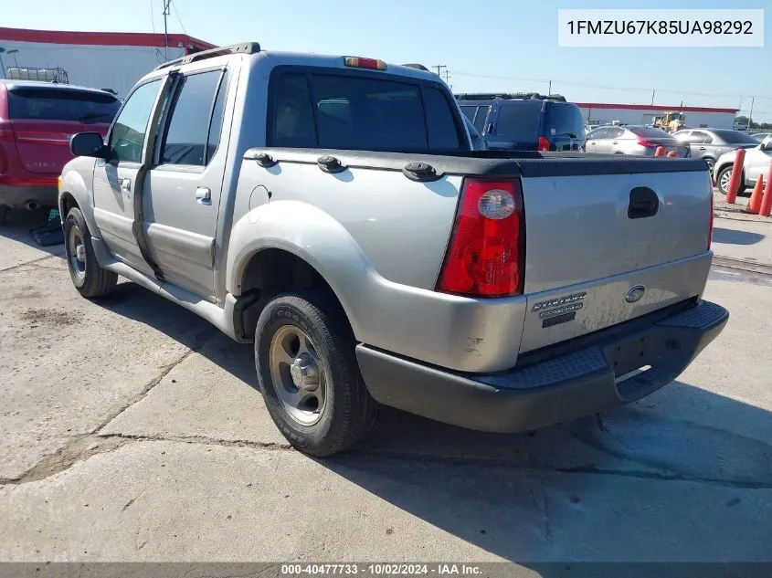 2005 Ford Explorer Sport Trac Adrenalin/Xls/Xlt VIN: 1FMZU67K85UA98292 Lot: 40477733