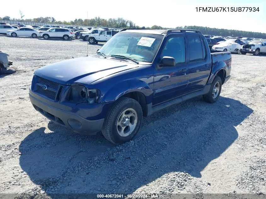 2005 Ford Explorer Sport Trac Adrenalin/Xls/Xlt VIN: 1FMZU67K15UB77934 Lot: 40672041