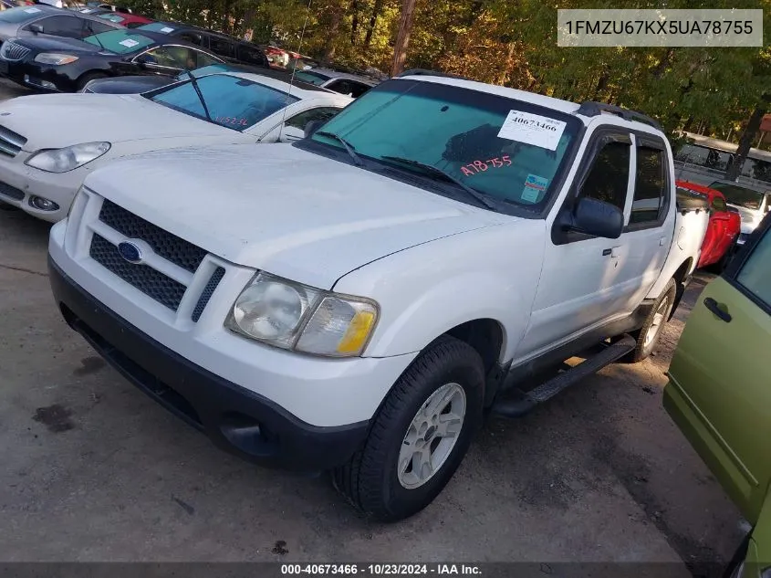 2005 Ford Explorer Sport Trac Adrenalin/Xls/Xlt VIN: 1FMZU67KX5UA78755 Lot: 40673466