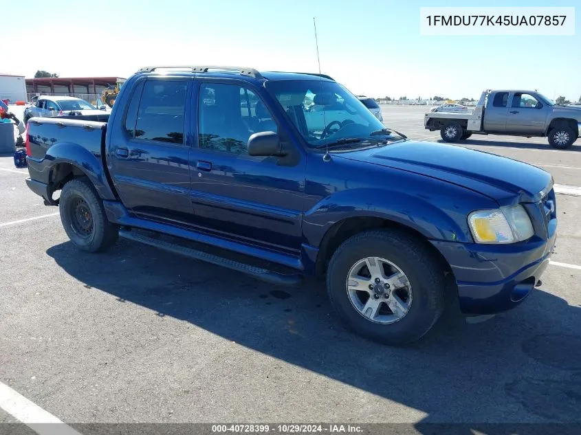 2005 Ford Explorer Sport Trac Adrenalin/Xls/Xlt VIN: 1FMDU77K45UA07857 Lot: 40728399