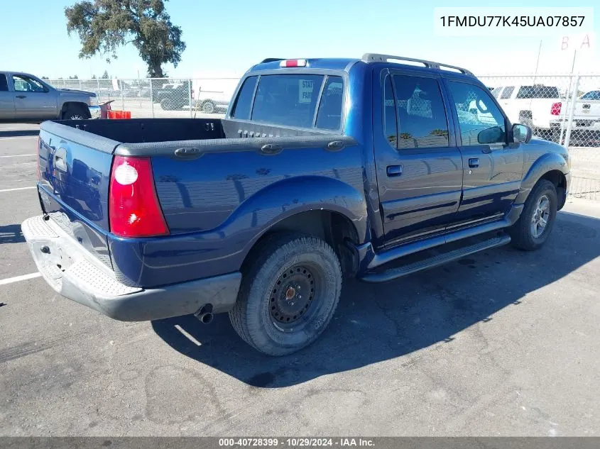 2005 Ford Explorer Sport Trac Adrenalin/Xls/Xlt VIN: 1FMDU77K45UA07857 Lot: 40728399