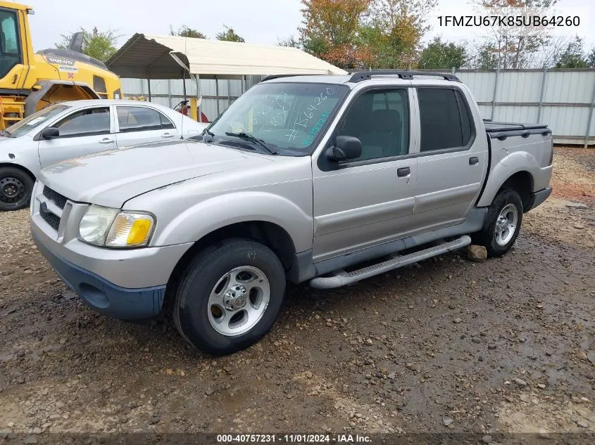 2005 Ford Explorer Sport Trac Adrenalin/Xls/Xlt VIN: 1FMZU67K85UB64260 Lot: 40757231