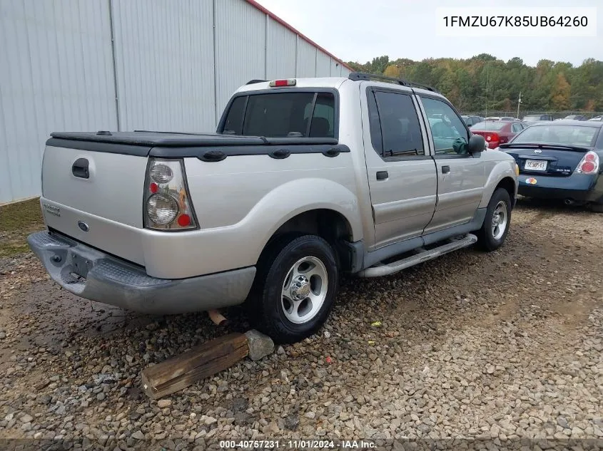 2005 Ford Explorer Sport Trac Adrenalin/Xls/Xlt VIN: 1FMZU67K85UB64260 Lot: 40757231