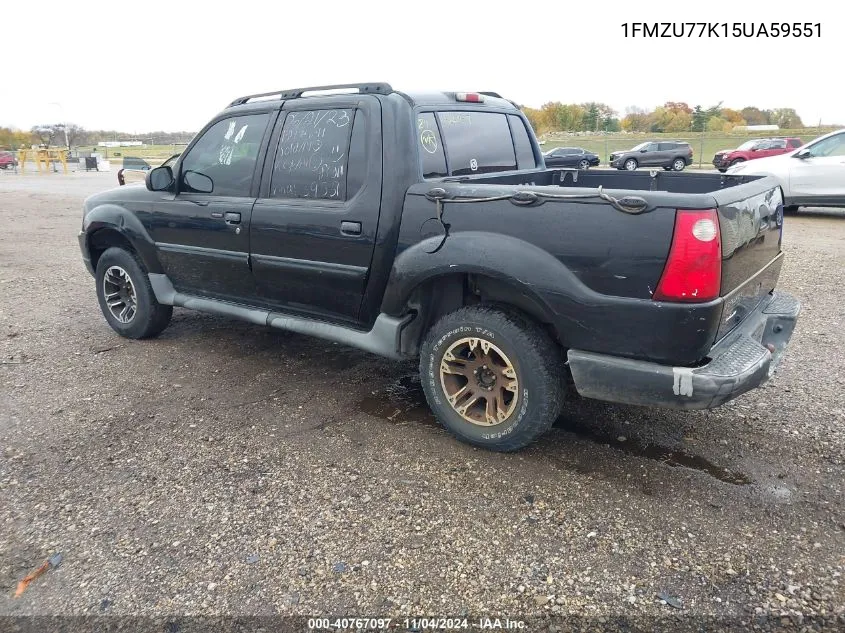 2005 Ford Explorer Sport Trac Adrenalin/Xls/Xlt VIN: 1FMZU77K15UA59551 Lot: 40767097