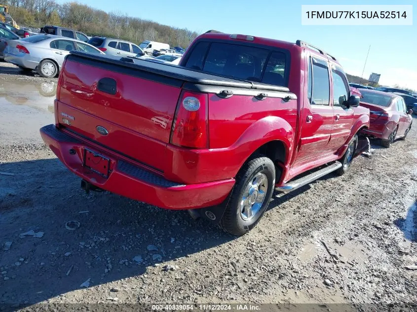 2005 Ford Explorer Sport Trac Adrenalin/Xls/Xlt VIN: 1FMDU77K15UA52514 Lot: 40839054