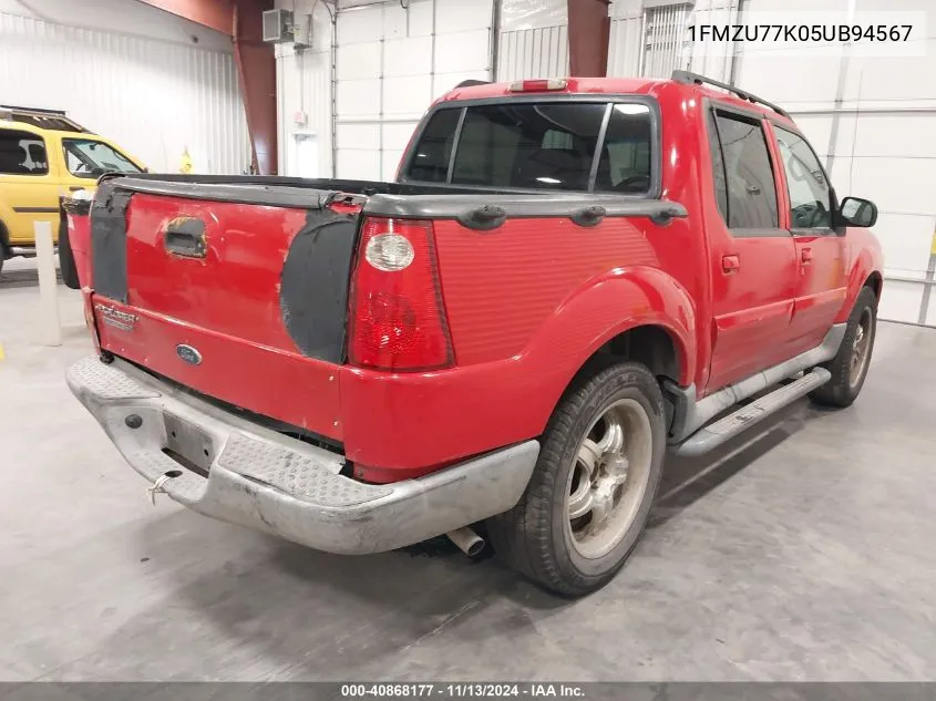 2005 Ford Explorer Sport Trac Adrenalin/Xls/Xlt VIN: 1FMZU77K05UB94567 Lot: 40868177