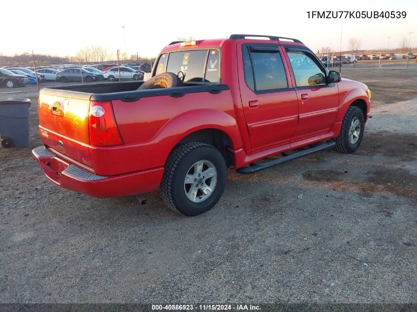 2005 Ford Explorer Sport Trac Adrenalin/Xls/Xlt VIN: 1FMZU77K05UB40539 Lot: 40886923